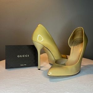 Gucci Tan Patent Leather Heels